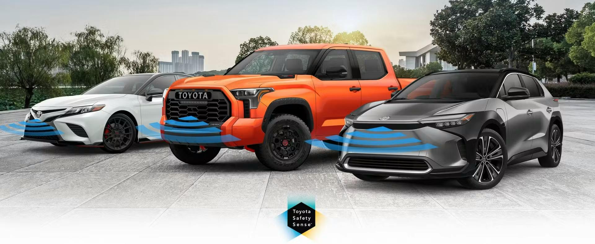 Toyota vehicles illustrating Toyota Safety Sense