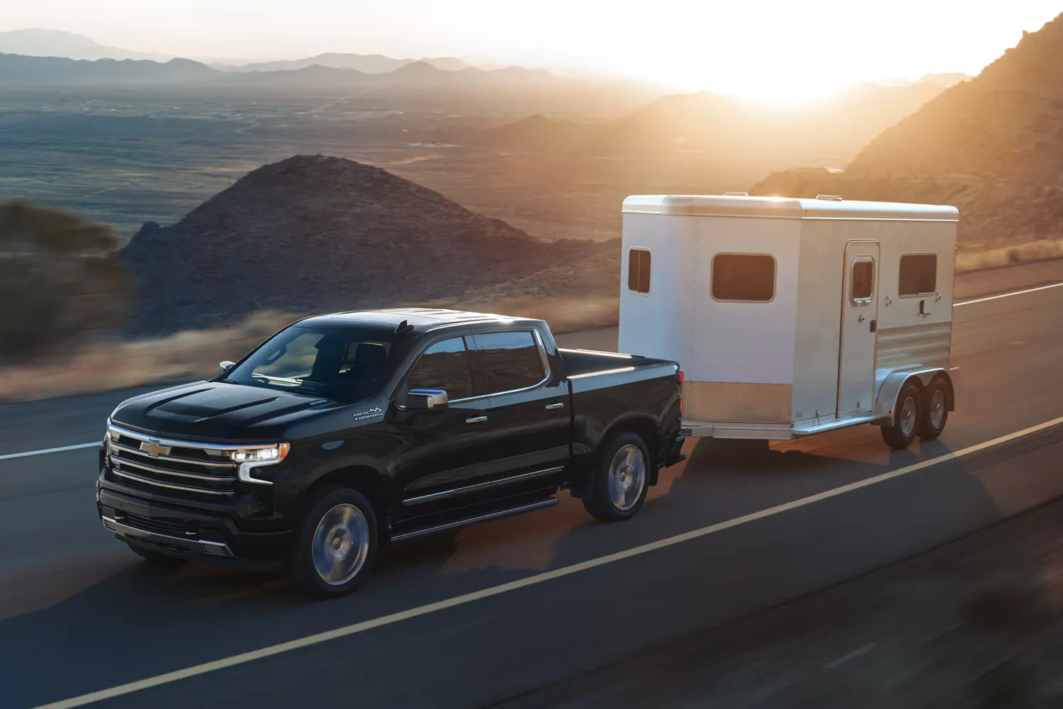 2026 Chevrolet Silverado 1500 towing a trailer