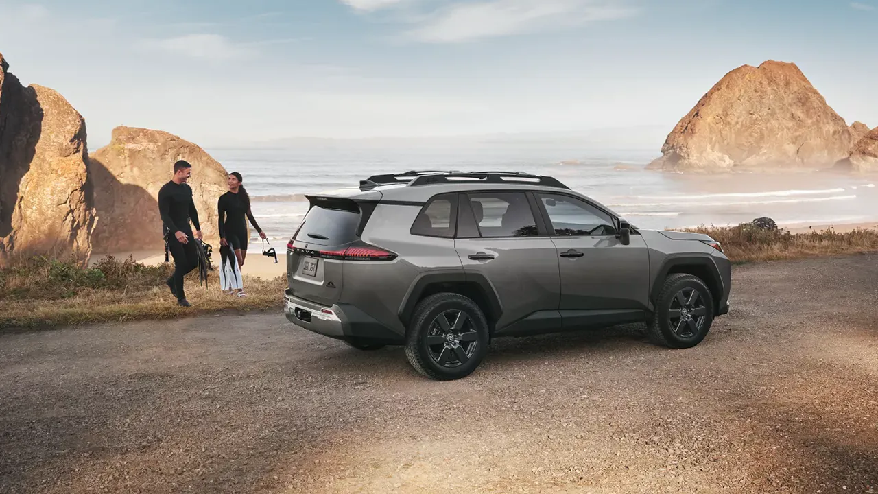 Compact SUVs parked outdoors
